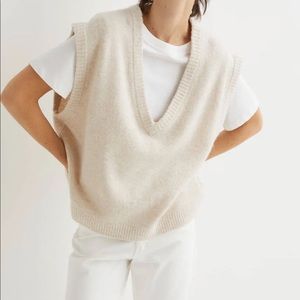 H&M Ladies Beige V-Neck Sweater Vest - NWT